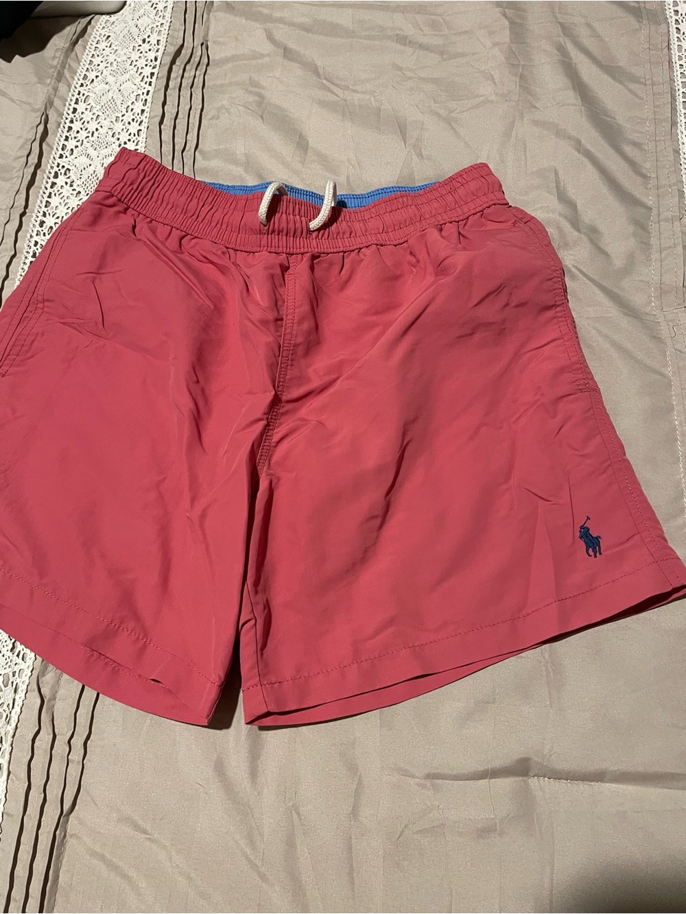Polo by Ralph Lauren Pink Coral Elastic-Waist Swim Trunks